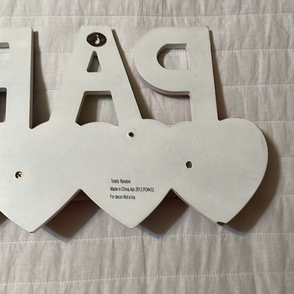 PARIS Love Hearts Multi Girl’s Room Mud Room Bathroom Wooden Hanger Decor - Picture 10 of 16